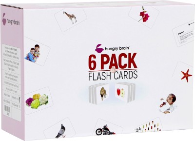 hungry brain Pack of 6C Flash cards 146 real image cards for kids early learning 3mos to 6yrs(Multicolor)