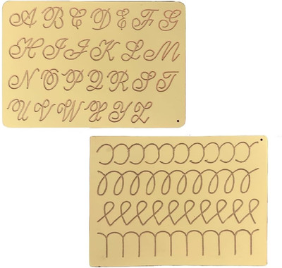 REWASHREE CRAFT WORLD Educational Letter Slate Double-Sided Capital & Cursive Tracing Board(Brown)