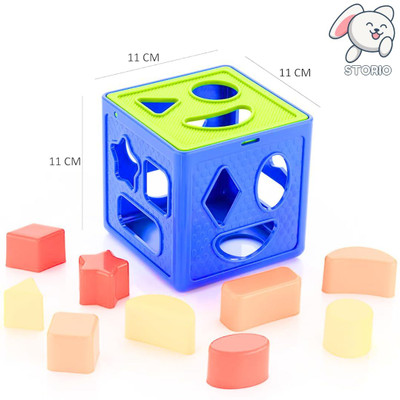 Dorytoys Shape Sorting Cube With 18 Shape And Different Color-CUBE BLUE-123(Multicolor)