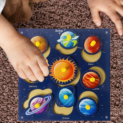 SHALAFI Solar System Peg Board With All Planet Outer Space Puzzle Activity Sorter Blocks(Multicolor)