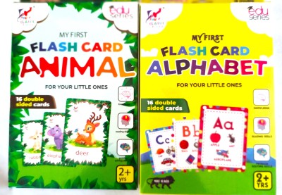 PETERS PENCE English Alphabet & Animal Learning Puzzle Cards for kids -16 PCS Double Sided(Multicolor)