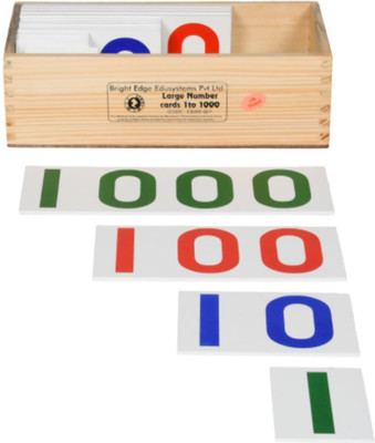 BRILLA Montessori Large Number Cards: Wooden Math Manipulative Toys(Multicolor)