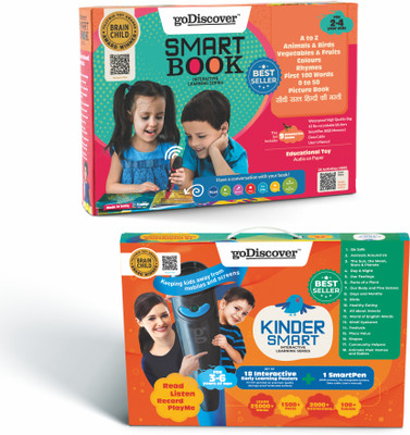 goDiscover 9 Smart Book & 18 Kinder Smart Poster with 1 Talking Pen | Interactive Combo Set(Multicolor)