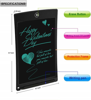 BMT LCD 8.5-inch Electronic Writing Pad/Tablet/Digital Slate/Drawing Board 697(Multicolor)