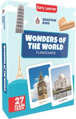 333MART Spartan Kids Wonders of The World Flash Cards - 27 Cards Set(Multicolor)