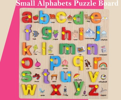 Plus Shine Alphabet & Number Board Puzzles with Pictures Learning Toys Small Alphabet Cube(Beige, Multicolor)