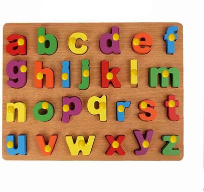 SHALAFI Puzzle Board Small abc Learning Educational Toy Game Construction BuildingBlocks(Beige, Multicolor)