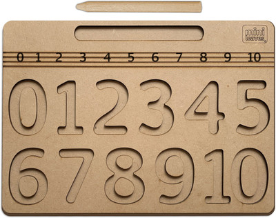 Minileaves Number Tracing Board 0 to 10 | Tracing Numbers for Kids Ages 3-5(Brown)