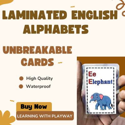 vinayak computers English Alphabets Laminated Flash Cards Unbreakable 26 Cards(Multicolor)