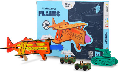 ThinkerPlace STEM Educational DIY Fighter Plane Toy for 4+ Years Kids(Multicolor)