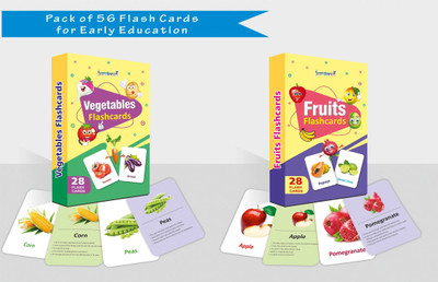 gurukanth Fruits Flash cards,Vegetables Flash cards (Combo Pack) Easy & Fun way of Learning-3yr-6yr Kids (Set of 2)(Multicolor)