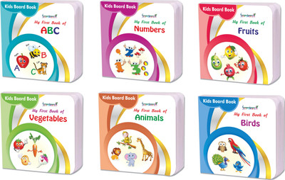 gurukanth My First Kids Board Book Alphabet, Numbers, Fruits, Vegetables,Animals , Birds(Multicolor)