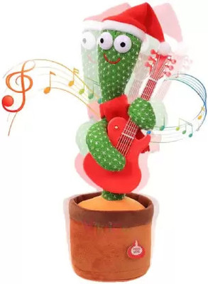 Haulsale Dancing Talking Cactus Plush Toy, Wriggle, Singing, Repeat What You Say-313(Green, Brown)