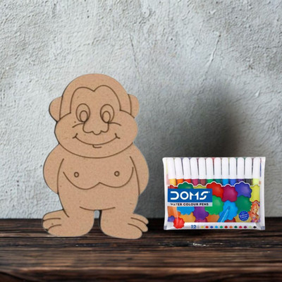 ERHIndia Wooden Gorilla Animal Cutouts for Kids Crafts DIY Painting Kit for Art Craft(Brown)