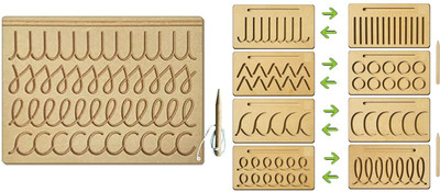 RCW New Pattern and Pattern Shapes Wooden Tracing Board with Pencil for Kids(Brown)