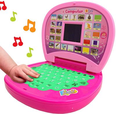 K.D Tinytots Electronic Laptop with LED Screen for Kids|Computer Toy with Sound(Multicolor)