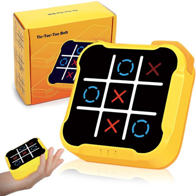 Bristro Store 4-in-1 Electronic Tic Tac Toe with Adaptive AI Multi-Mode Portable(Yellow)