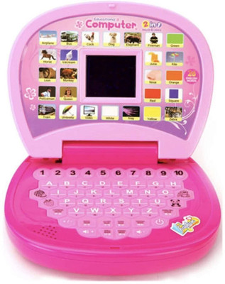 kinegic Educational Computer With Led Screen mini laptop Toy For Kids (Pink)(Multicolor)