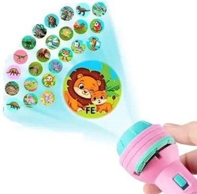 Novelty Enterprises 3 slides 24 patterns Mini Projector Torch Toy Flashlight for kids(Multicolor)