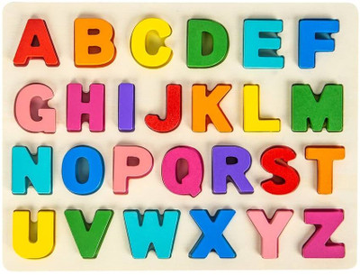 Alafi ABCD WOODEN LEARNING ACTIVITY BOARD FOR KIDS ,(Multicolor)