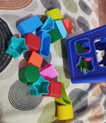 Dorytoys Shape Sorting Cube With 18 Shape And Different Color-CUBE BLUE-1(Multicolor)