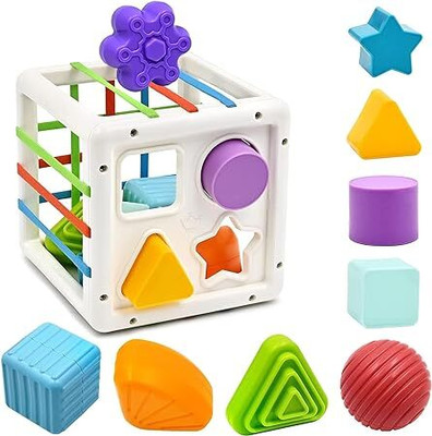 NIYANETAIL Baby Blocks Colorful Textured Balls Sorting Games (Cube & Shape Blocks)(Multicolor)