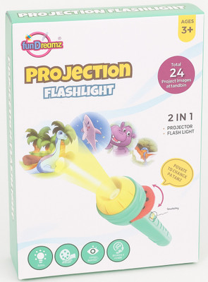 GN Wonders Kids Projection Torch Light | 2-in-1 Projector Flashlight Toy | 24 Slides(Multicolor)
