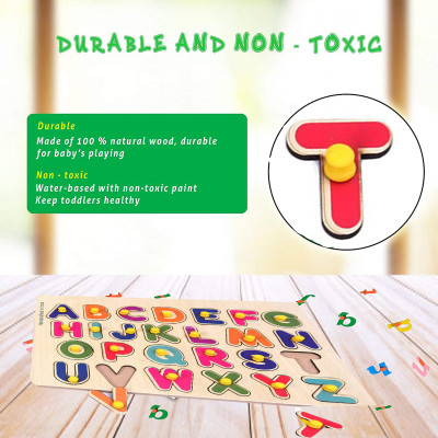 ARVANA Colorful Capital Letters English Alphabet Jigsaw Puzzle Educational learning Toy(Brown, Multicolor)