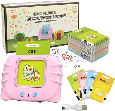 MM toys Talking Flashcards – Double-Sided Rechargeable Learning Educational Toy 1-4 Year(Multicolor)