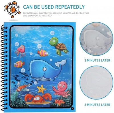 Bestie Toys Colourful Writing Magic Water Drawing Book Doodle Book With Magic Pen Sketch Pad(4 Sheets)