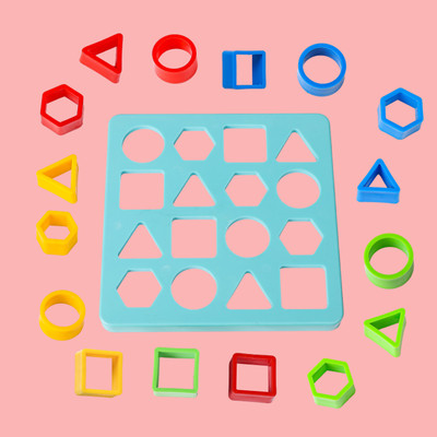 Dorytoys Square Blue Puzzle Toy | Preschool Shape Recognition Activity for Kids(Multicolor)