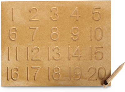 SHALAFI 1-20 Practice Educational Tracing Board Tray Counting&Learning Montessori Slate(Beige)