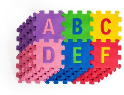 Domios Alphabets & Numbers Interlock Puzzle Mat for Kids Learn and Play (36 Pieces)(Multicolor)