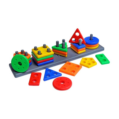 Mira Farmcraft Geometric Angle Blocks Sorting Stacking Color Stacker Shape Sorter Learning Toy(Multicolor)