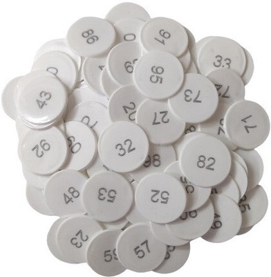 MOREL EMBOSSED 1 TO 100 NUMERICAL PLASTIC TOKEN COIN(31MM) FOR SHOP BOARD GAMES,SCHOOL(White)
