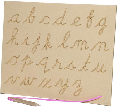 FORSIKHA Educational Slate Board Small Alphabets Hand Writing Practice Tracing Slate Toy(Beige)