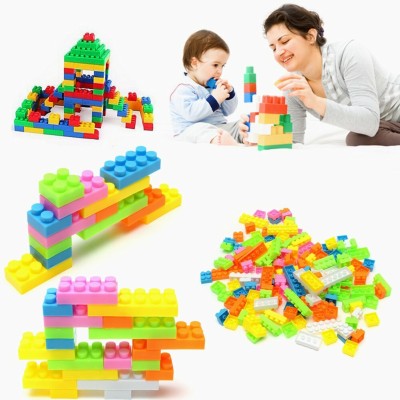 Tozzby Fun and Learning Train Blocks Building Bricks for Kids 60 Pcs With Weel(Multicolor)