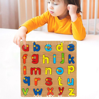 SHALAFI Lowercase Letters Small abc Puzzles Board Learning Toys Educational Puzzle Tray(Beige, Multicolor)