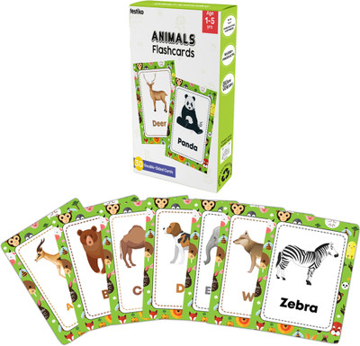 Festiko 1 Set of 30 Pcs Animals Flash Cards, Flashcards For Toddlers and Kids(Multicolor)
