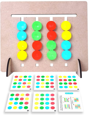 Enorme Wooden Slide Puzzle, Hand Eye Coordination Early Development Activity Game(Multicolor)