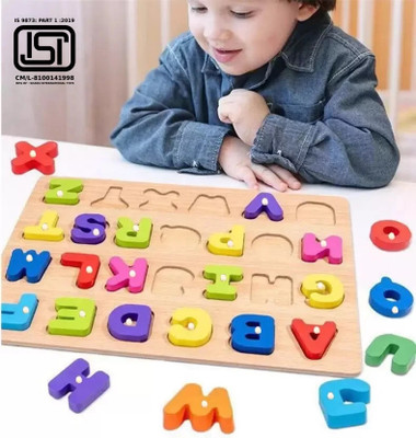 BOZICA Wooden Educational Creative learning A To Z English Alphabets Board Puzzle(Multicolor)