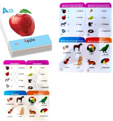 HM POINT Early Learning Alphabet Flash Cards 32 Big, Double-Sided, Picture Card(Multicolor)