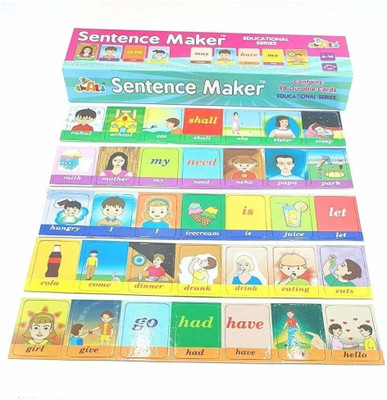 BKDT Marketing Early Education Sentence Maker Flash Cards Game with 90 Durable Multicolor Cards(Multicolor)
