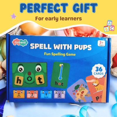 Jogenii Spell with Pups Preschool Toys for Kids Ages 3-5 CVC Words, Vowels & Alphabets(Multicolor)