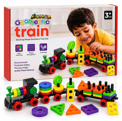 Sotnof Geometric color & Shape Sorting Train Toy for Kids Educational Learning set(Multicolor)