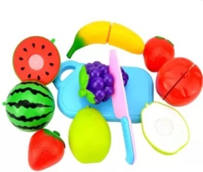 shinetoy Sliceable 5 Pcs Fruits Cutting Play Toy Set, Can Be Cut in 2 Parts with 5Fruits(Multicolor)