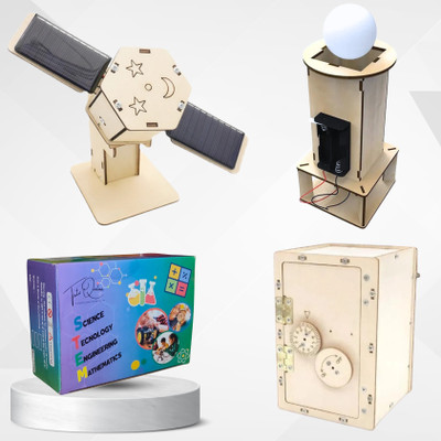 TATV QALAA 3 in 1 STEM Project for Kids, Build Robotic Kits, 3D Puzzles - Working Model(Beige)