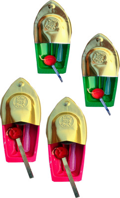 kd and sons Set of 2 pop pop steam Boat with free wax candle,dropper / Nostalgic indian toy(Multicolor)