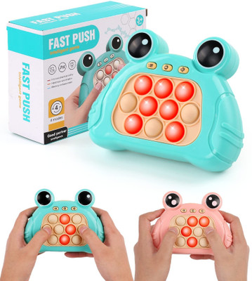Pepstter Pop Fidget Toy Puzzle Game Machine Light-Up Toys for Kids Pattern-Popping Game(Blue)