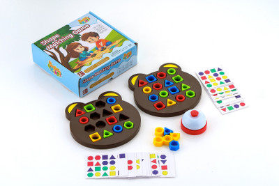 GREST Geometric Educational FunShapeColor Matching Puzzle Board Game with Bell for Kid(Multicolor)
